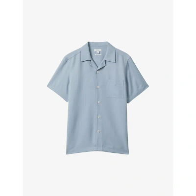 Reiss Mens China Blue Tokyo Spread-collar Regular-fit Woven Shirt