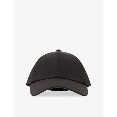 Reiss Mens Chocolate Brown Caleb Brand-embroidered Woven Cap In Orange