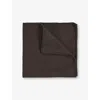 Reiss Mens Chocolate Brown Celso Herringbone Silk-blend Pocket Squar In Brown