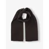 Reiss Mens Chocolate Brown Chesterfield Merino-wool Scarf In Brown