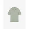 Reiss Mens Duchie Knitted Wool Polo Shirt Chocolate Brown Xl In Green