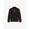 Reiss Mens  Hale High-neck Stretch-jersey Sweatshirt In Chocolate Brown