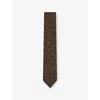 Reiss Mens Chocolate Brown Pio Polka-dot Cotton-blend T