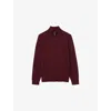 Reiss Mens Blackhall Half-zip Funnel-neck Wool Knitted Jumper Claret Red In Claret Red