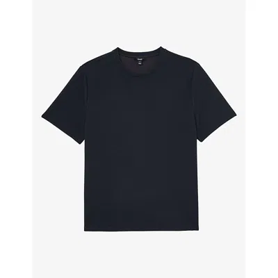 Reiss Mens Cole Crewneck Short-sleeve Stretch-jersey T-shirt Navy Xl