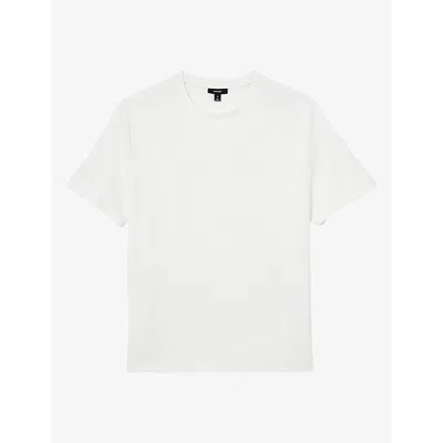 Reiss Mens Cole Crewneck Short-sleeve Stretch-jersey T-shirt White Xs