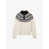 Reiss Colorado Fair Isle Cable Sticth Quarter Zip Sweater In Multi