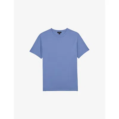 Reiss Mens Cornflower Blue Bless Crewneck Short-sleeve Cotton T-shirt Xs