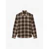 Reiss Mens Crosby Check-pattern Regular-fit Woven Shirt Brown Multi In Brown Multi