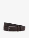 Reiss Brown Leather Plain In Chocolate