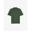 Reiss Mens  Manor Short-sleeve Merino Wool Polo Shirt In Dark Kale Green