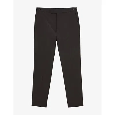 Reiss Mens Dream Tailored Wool-blend Trousers Chocolate Brown In Black