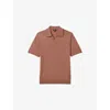Reiss Duchie Johnny Collar Short Sleeve Wool Polo Sweater In Dusty Blush Pink