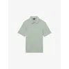 Reiss Mens  Earl Airwater Slim-fit Cotton Polo In Green