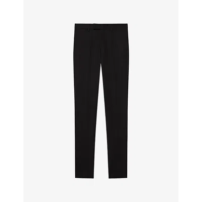 Reiss Mens Black Eastbury Slim-fit Mid-rise Stretch-cotton Chinos