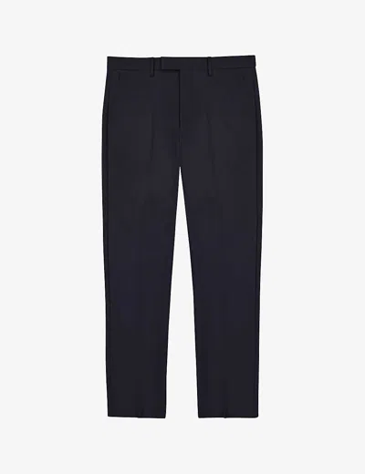 Reiss Mens Navy Eastbury Slim-fit Mid-rise Stretch-cotton Chinos