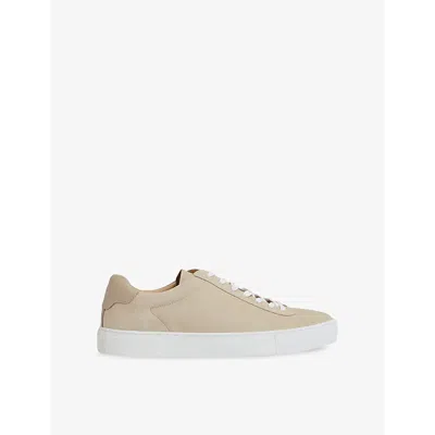Reiss Mens  Nubuck Leather Low-top Trainers In Ecru