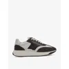 Reiss Charcoal Emmett Leather Suede Running Trainers In Charcoal