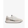 REISS MENS OFF WHITE EMMETT LOW-TOP LEATHER-SUEDE TRAINERS