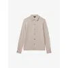 Reiss Kiedler Wool Regular Fit Polo Collar Cardigan In Washed Stone