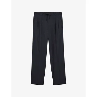 Reiss Mens Found Relaxed-fit Stretch-woven Trousers Navy