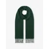 Reiss Dark Green Wool And Cashmere Scarf In Dark Green