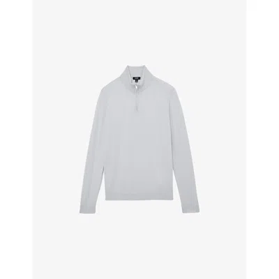 Reiss Mens  Blackhall Half-zip Wool Jumper In Blue