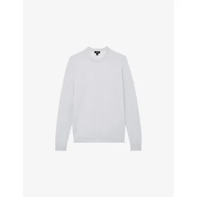 Reiss Mens  Wessex Crewneck Wool Jumper In Blue