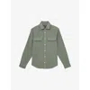 Reiss Mens Green Camber Chest-pocket Cotton Overshirt