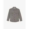 Reiss Grey Liam Houndstooth Wool-blend Houndstooth-check Overshirt In Gray
