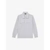 Reiss Mens Grey Marl Maxwell Patch-pocket Cotton-jersey Shirt Xs In Gray