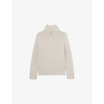 Reiss Mens  Seb Half-zip Knitted Jumper In Gray