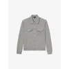 Reiss Soft Grey Melange Button Through Twin Pocket Overshirt In Grey Melange