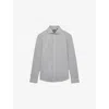 Reiss Nate Long Sleeve Button Front Shirt In Grey Melange