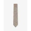 Reiss Mens Grey Melange Pio Polka-dot Cotton-blend T In Brown
