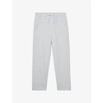 Reiss Mens Grey Melange Tanner Drawstring-waist Cotton-blend Jogging Bottoms Xs In Gray