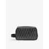 Reiss Mens Grey Multi Jones Monogram Coated-canvas Wash Bag In Gray