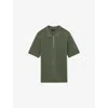 Reiss Mens Herb Green Bart Half-zip Stretch-knit Polo Shirt Xl