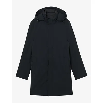 Reiss Mens Hilson Gilet-insert Woven Jacket Navy In Blue