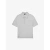 Reiss Mens Ice Grey Blinker Patch-pocket Short-sleeve Stretch-knit Polo Xl In Gray