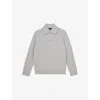 Reiss Mens Deansgate Polo-collar Wool And Cashmere-blend Jumper Ice Grey In Multi