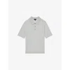 Reiss Mens Manor Short-sleeve Merino Wool Polo Shirt Iced Blue Xs In White