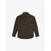 Reiss Mens Khaki Green Liam Patch-pocket Wool-blend Overshirt Xs In Green