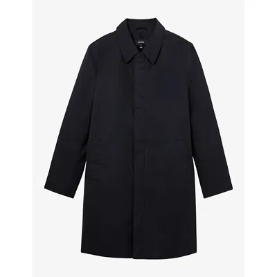 Reiss Mens Lawlen Collared Zip-through Woven Jacket Navy Xs In Blue