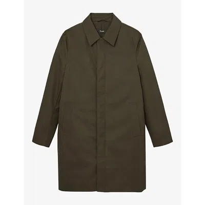 Reiss Mens Lawlen Collared Zip-through Woven Jacket Olive Green Xl