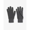 Reiss Mens  Lawson Ribbed Merino-wool Touchscreen Gloves In Mid Grey Melange