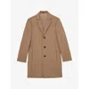 Reiss Mens Light Brown Gable Single-breasted Wool-blend Overcoat In Brown