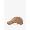 Reiss Mens  Sable Brand-embroidered Wool-blend Cap In Brown