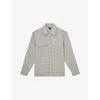 Reiss Mens Light Grey Ribona Checked Woven Overshirt