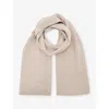 Reiss Mens Light Oatmeal Melange Chesterfield Merino-wool Scarf In Brown